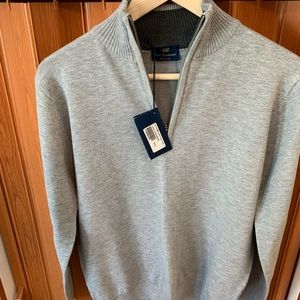 Men’s gray cashmere quarter zip sweater